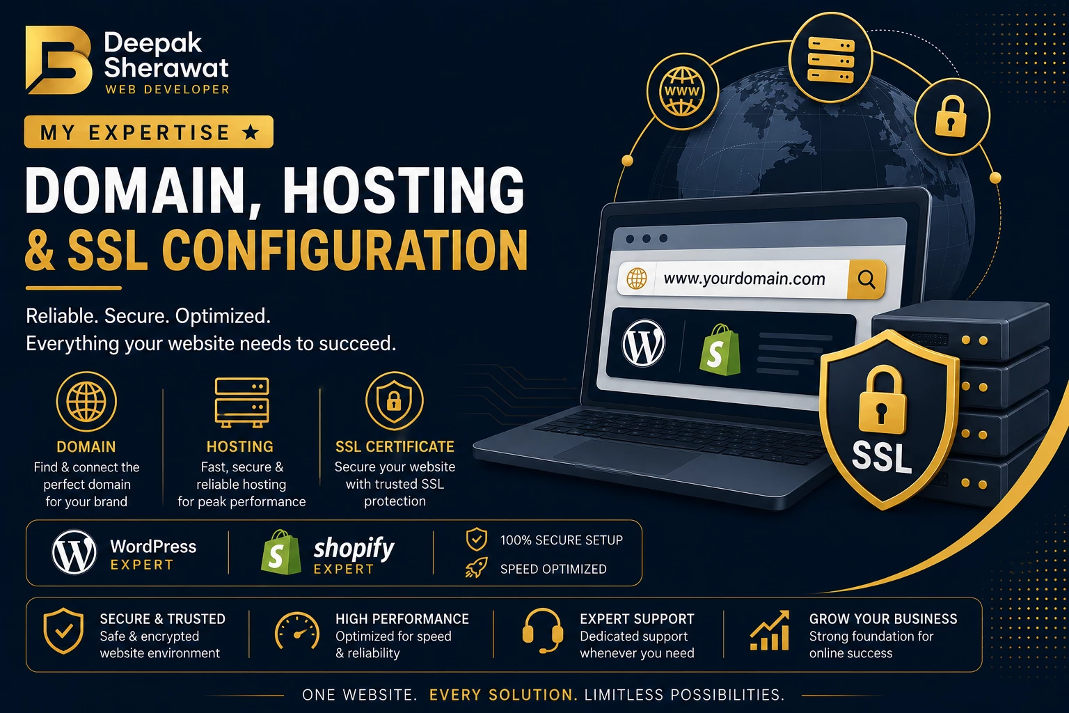 Domain, hosting, and SSL configuration