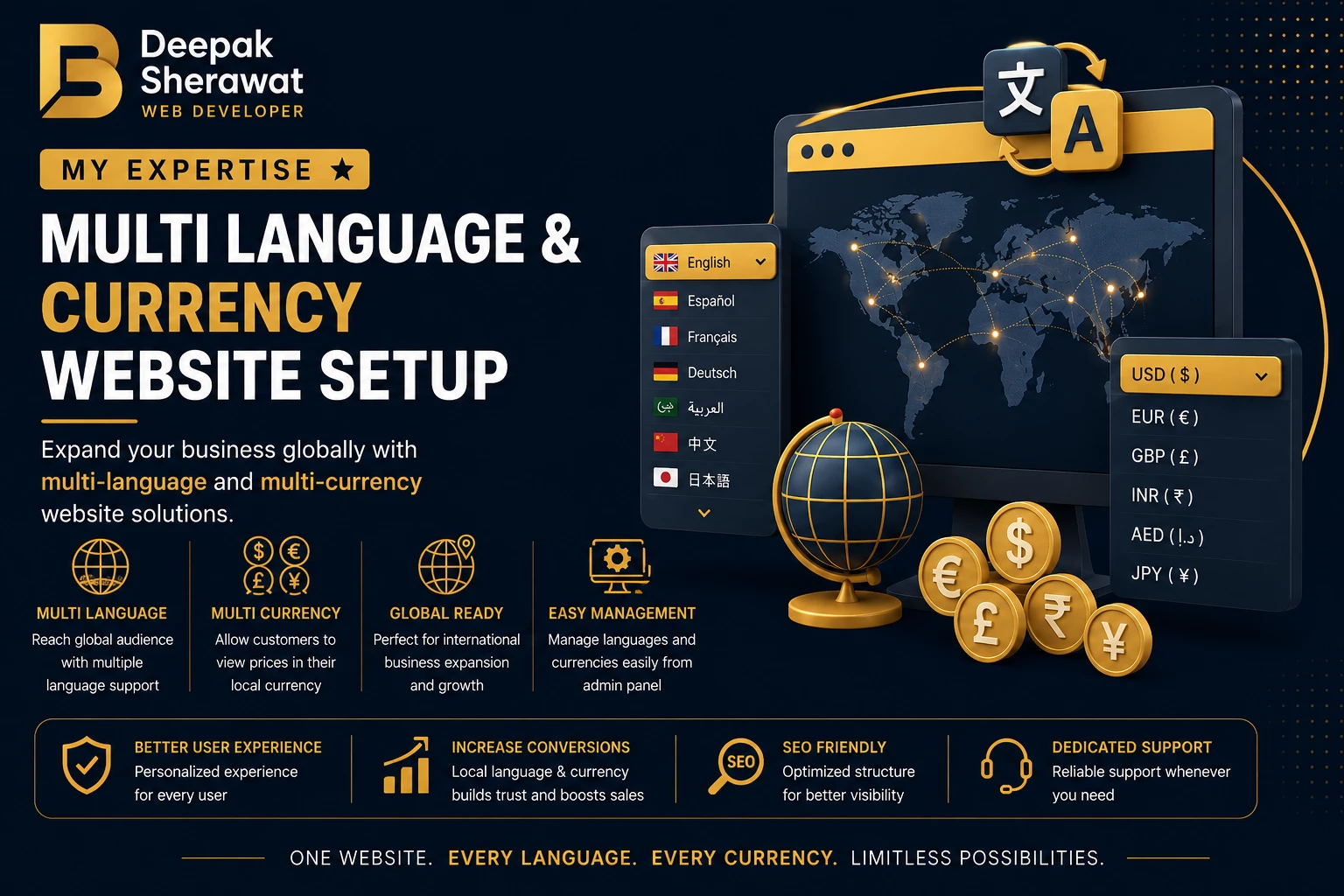 Multi Language & Currency Website Setup